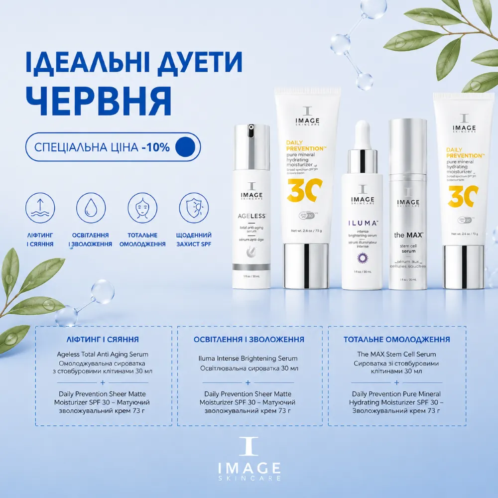 Купуйте Ageless Total Anti Aging Serum разом із Daily Prevention Sheer Matte Moisturizer SPF 30 та отримуйте знижку -10%.
